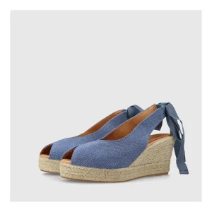 Cheap Alpargatas Azules Vinis Mujer Cuñas Y Alpargatas