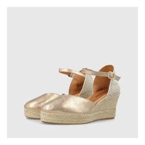 Fashion Alpargatas Doradas Pomeli Mujer Cuñas Y Alpargatas