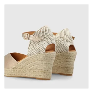 Fashion Alpargatas Doradas Pomeli Mujer Cuñas Y Alpargatas