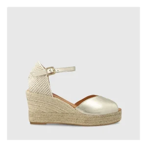 Best Sale Alpargatas Doradas Puneco Mujer Cuñas Y Alpargatas