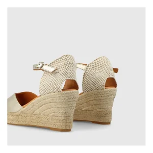 Best Sale Alpargatas Doradas Puneco Mujer Cuñas Y Alpargatas