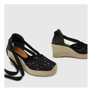 Best Sale Alpargatas Negras Flowi Mujer Cuñas Y Alpargatas