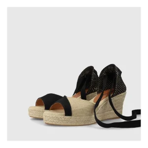 Cheap Alpargatas Negras Mineri Mujer Cuñas Y Alpargatas