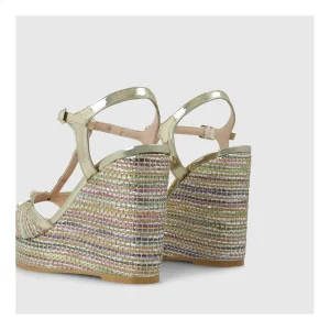Store Cuñas Doradas Yasun Mujer Cuñas Y Alpargatas