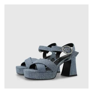 New Sandalias Azules Pe4703 Mujer Sandalias