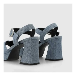 New Sandalias Azules Pe4703 Mujer Sandalias