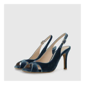 Best Sale Sandalias De Novia Terciopelo Azul Siula-Teno Mujer Sandalias De Novia