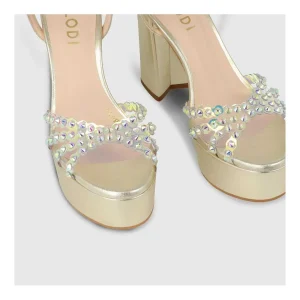 Store Sandalias Doradas Tarnis Mujer Sandalias