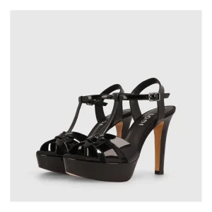 Fashion Sandalias Negras Tren Mujer Sandalias