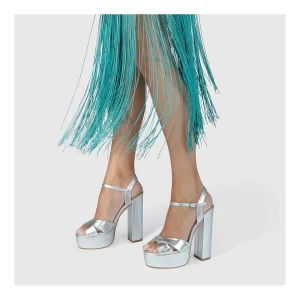 Best Sandalias Plateadas Xemba Mujer Sandalias