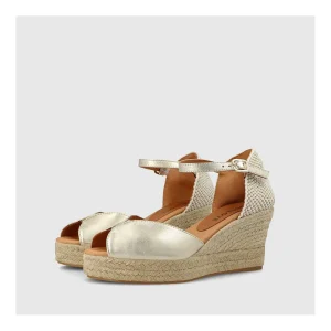 Best Sale Alpargatas Doradas Puneco Mujer Cuñas Y Alpargatas